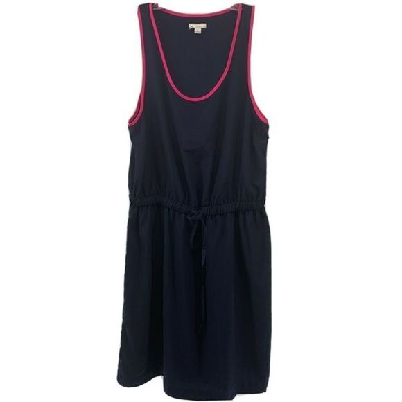 GAP Blue Sleeveless Dress Hot Pink Trim Size S - Picture 1 of 7